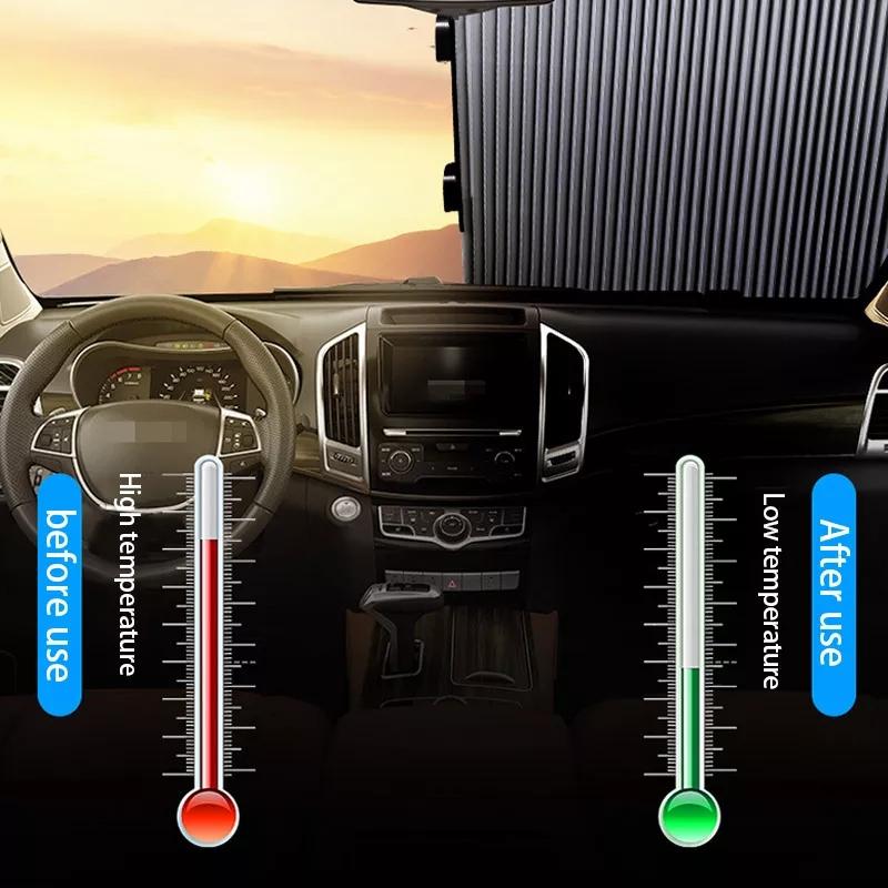 Pare-soleil de fenêtre de voiture pare-brise rétractable  -  غطاء ألمنيوم لحماية داخل السيارة من الحرارة - JUMIASTOCK